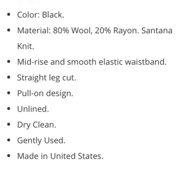 ST. JOHN Basics Santana Knit Dress Pants Wool Blend Knit Black Women's Size 12 - Picture 8 of 9